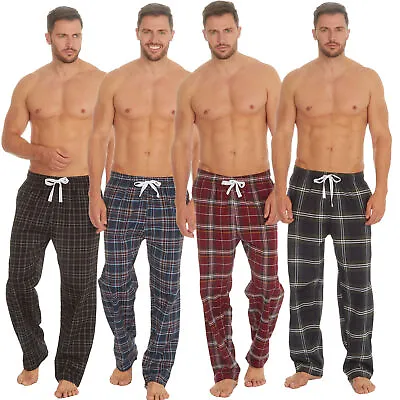 Mens Woven Checked Bottoms Trousers Pyjama Bottoms Pajama PJ Tartan S M L XL XXL • £8.99