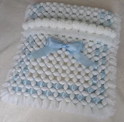 Baby Blanket New Handmade Pom Pom For Pram-buggy-car Seat • £14.50