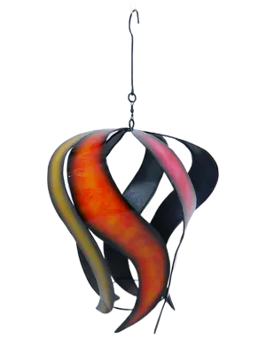 Metal Wind Spinner Garden Ornament - Red Orange Yellow • £19.99