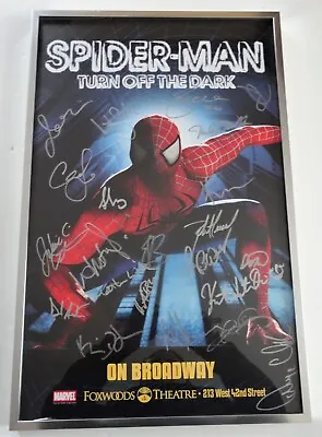 $199.99 • Buy Framed Cast Signed Spider-Man Turn Off The Dark Broadway Theatre Window Poster