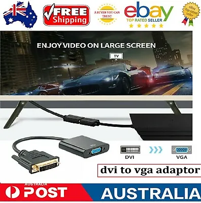 $10.88 • Buy Dvi-d 24+1 Pin Male To 15pin Vga Female Active Cable Aus 1080p Adapter Converter