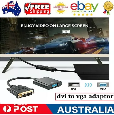 $9.99 • Buy Dvi-d 24+1 Pin Male To 15pin Vga Female Active Cable Aus 1080p Adapter Converter