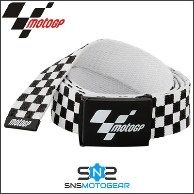 Official MotoGP Chequered Flag Web Motorcycle Motorbike Belt - Black/White • £9.99