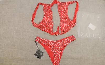 ZAFUL Red Floral Bikini - BNWT - Size 8 - Holidays  | Thames Hospice • £4.99