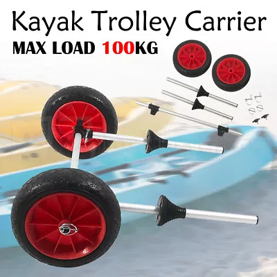 AU Kayak Trolley Canoe Scalable Aluminium Wheel Cart Boat Carrier Ski  Foldable • $49.59