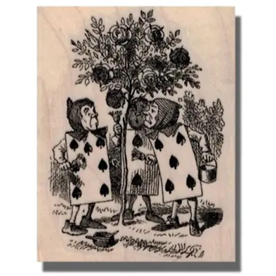 ALICE IN WONDERLAND Rubber Stamp Playing Cards LookingQueen Mad Hatter Party • $10.19