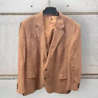 STAFFORD Mens Blazer Sport Coat Jacket 52R Rust Linen/Cotton Blend Two Button • $89.99