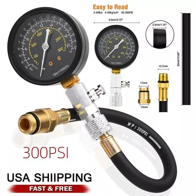 Engine Cylinder Compression Gauge Tester Kit Gas Engine Diagnostic Tester Tool • $14.99