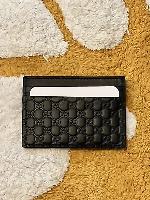 Gucci Micro Guccissima Black Leather Card Case Card Holder Authentic No Box • $147.50