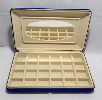 Vtg Royal Blue Velvet Travel Jewelry Box Case Clam Shell Style Mirror See Pics • $14.99