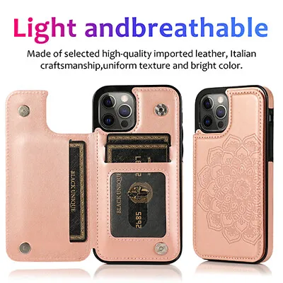 For IPhone 15 14 13 12 11 Pro Max 8/7/SE Plus XR Case Leather Wallet Card Cover • $14.99