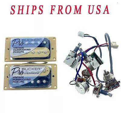 LP Zebra ProBucker Humbucker Pickups QUICK CONNECT Fit Epiphone Les Paul • $62.99