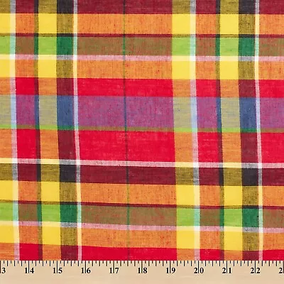 Madras Plaid Fabric (Style 41216) 100% Cotton 44/45  Wide Sold By The Yard • $7.99