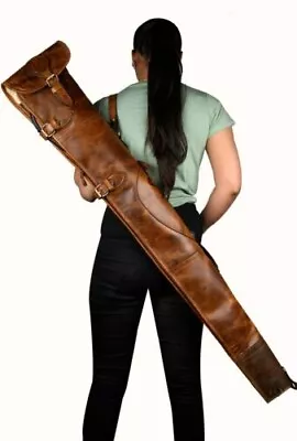 52  Leather Rifle Quality Shotgun Slip Gun Sleeve Bag Brady Case Gun Slip Canvas • $202.22