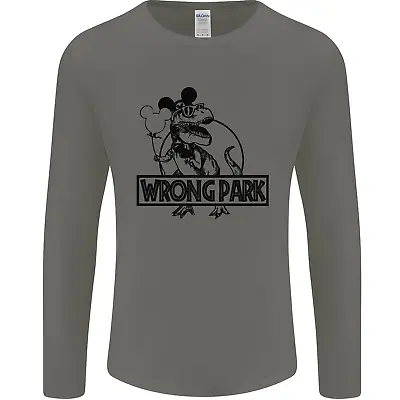 Wrong Park Funny T-Rex Dinosaur Jurassic Mens Long Sleeve T-Shirt • £11.99