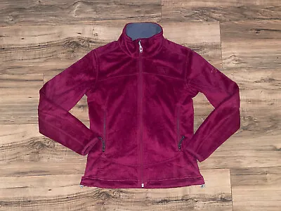 Mountain Hardwear Fleece Jacket Women Size XS Outdoor Camping Full Zip Maroon • $18.49