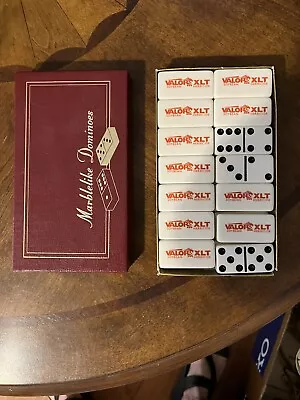 Vintage Puremco Professional Marblelike Dominoes Advertisement Set • $19.99