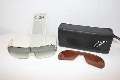 Vintage Cazal Sunglasses 904 Goldtone Sunglasses Womens 2 Lenses Case MINT!! • $179.97