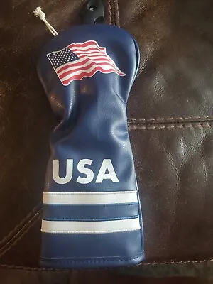 USA Flag -Golf Vintage Fairway Headcover For Fairway Woods  U7  NEW By TeamGolf • $10.99