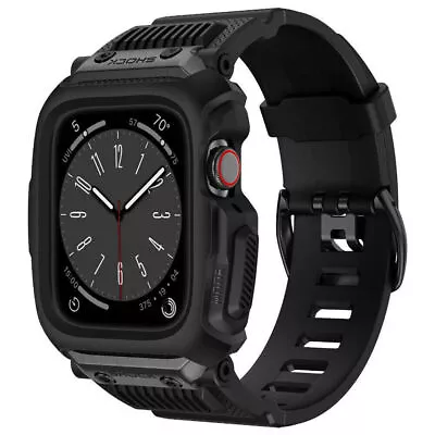 $30.99 • Buy For Apple Watch Series 9 8 7 6 5 SE 42/45 Military IWatch Band Strap+Rugged Case