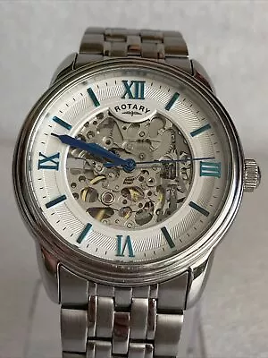 £53 • Buy Rotary Men's Skeleton Stainless Steel Bracelet Automatic Watch GB03095/53.