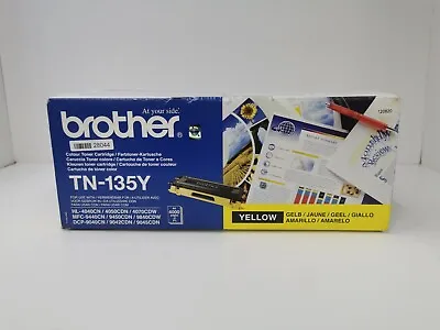£19.95 • Buy Brother TN-135Y Yellow High Capacity Original Toner Cartridge VAT Invoice 