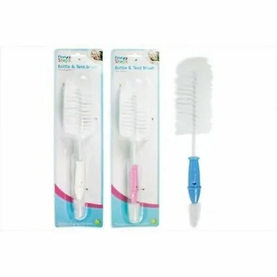 2 IN 1 Kids Baby Milk Feeding Bottle And Teat Nipple Cup Cleaning Brush Set • £5.63