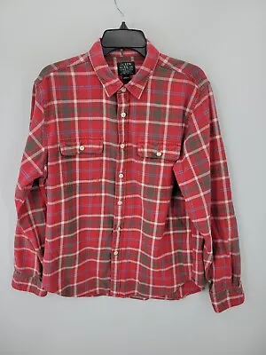 J Crew Sporting Goods Shirt Mens Large Red Plaid Long Sleeve Button Up Outdoor • $21.20