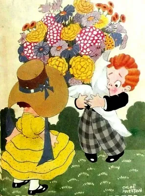 £7.99 • Buy Early Chloe Preston Postcard Comic Funny Children Flowers 1920s