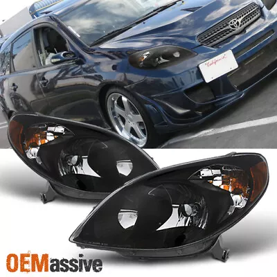 $139.64 • Buy Fits 2003-2008 Toyota Matrix Amber Black Bezel Headlights Headlamps Replacement
