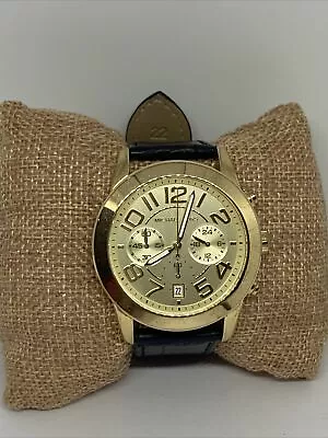 Michael Kors Mercer MK5726 Women's Black Leather Analog Dial Quartz Watch WFH8 • $59.99