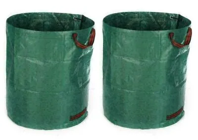 2x272/500L Heavy Duty Waterproof Large Garden Waste Bags Reusable Storage Sacks • £7.79