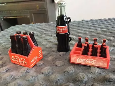 Vintage 6 Pack Mini Coca-Cola Bottles Plastic Holder & Other Items.  You Get All • $15.99