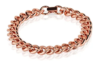 Pure Solid Copper Cuban Chain Curb Link Rider Bracelet Arthritis Therapy • $21.99