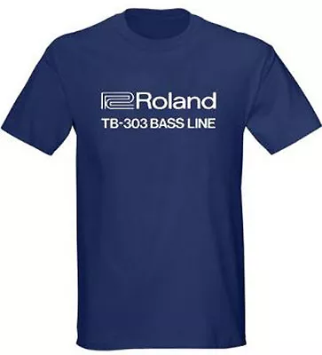 $16.99 • Buy Roland TB-303 Bass Line Mens Navy Blue Shirt S - 5XL Vintage Electronica Hip Hop