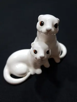 £9.99 • Buy Royal Osborne White Bone China Weasels Stoats Rare Unboxed Perfect Condition 