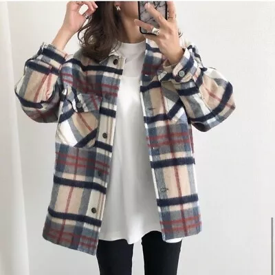 Zara Multicolor Plaid Over Shirt Wool Blend Shacket  Jacket Size Small • $29.99