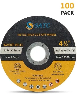 100PC 4.5  Cut Off Wheels 4-1/2 Angle Grinder Cutting Disc Metal Stainless Steel • $51.29