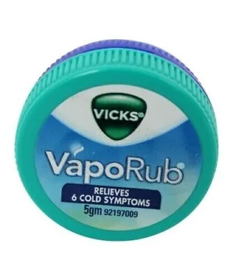 6x Vicks Vaporub Ointment Vaporizing Blocked Nose Cough Nasal Headache Relief 5g • $10.44