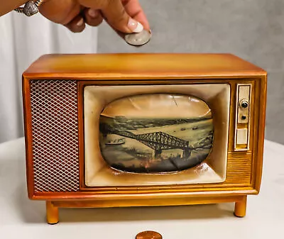 Vintage Retro Rectangle TV Television Box Set Money Coin Savings Piggy Bank • $29.99