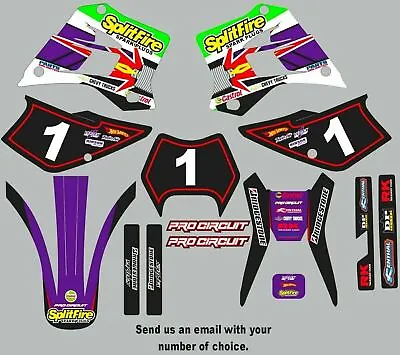 Graphic Kit For 1995-2006 Kawasaki KDX200 KDX 200 Splitfire Decals Logo Sticker • $95