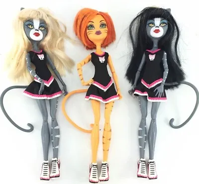 Monster High 3 Pack Fearleading Meowlody Toralei Purrsephone Dolls Mattel 2011 • $72.42