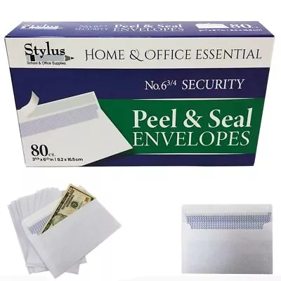 80 Peel Self Seal Letter Mailing White Envelopes N6 3/4 Shipping 3 5/8 X 6 1/2In • $7.95