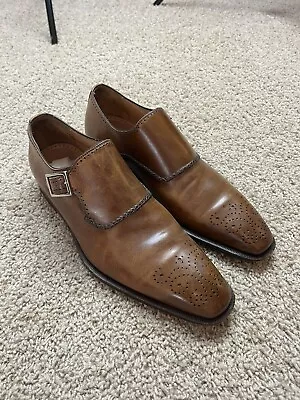 Magnanni Mens Medallion Single Buckle Dress Shoes Sz 8.5 EUC • $65