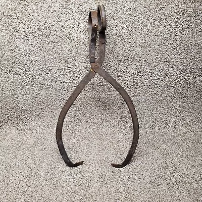 $29.99 • Buy Vintage Ice Block Tongs Hook Hand Forged 26  Tall Decor