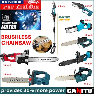 4 -16'' Electric Cordless Chainsaw Powerful Wood Cutter Saw + Battery For Makita • £27.59