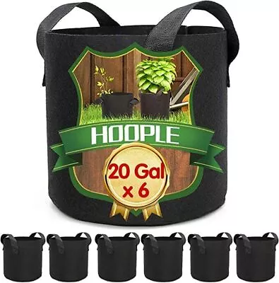 6 Pk Plant Grow Bags Fabric Pot Nursery Soil Bag With Handles Thickened Nonwoven • $16.06