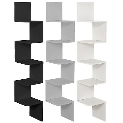 £16.99 • Buy 5 Tier Corner Shelf Wall Unit Bookcase Floating Book Home Display Stand Storage