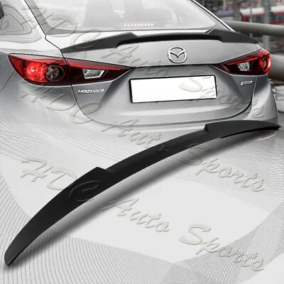 For 2014-2018 Mazda 3 Sedan W-Power Matt Black V-Style Trunk Lid Spoiler Wing • $67.99