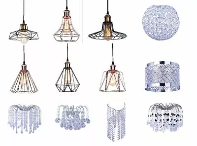 Modern Chandelier Ceiling Light Shades Acrylic Crystal Droplet Pendant Lampshade • £17.99